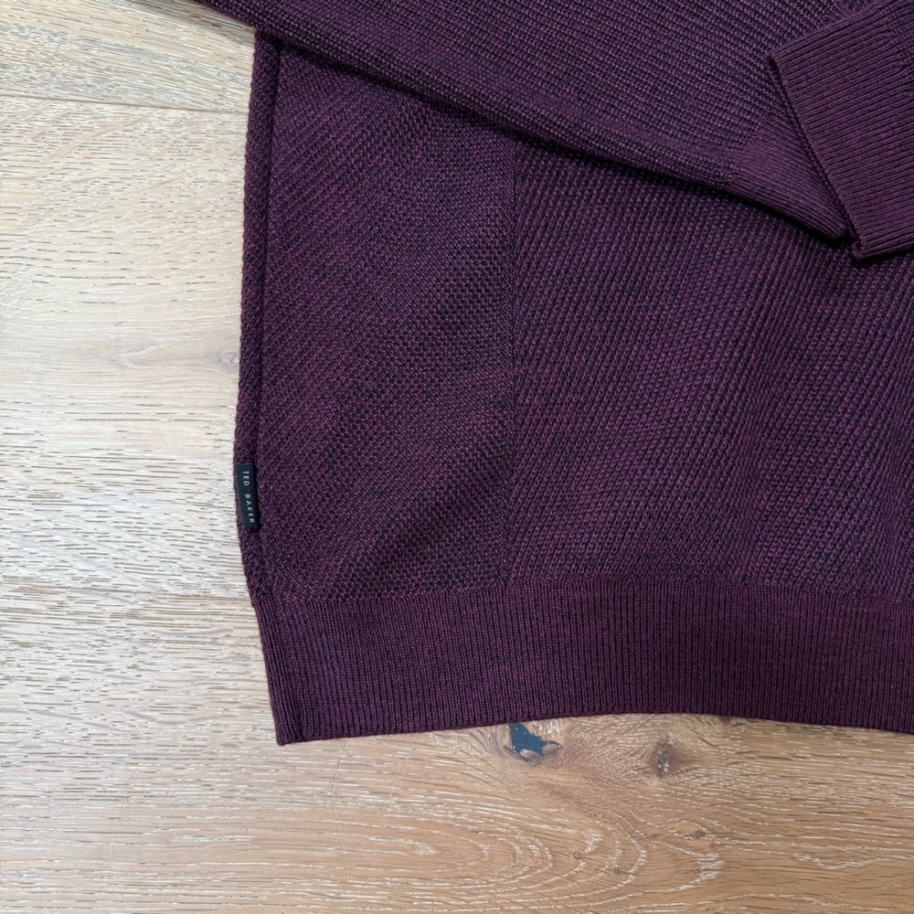 Ted Baker Men's Maroon Zip-Up Sweater - Picture 4 of 5